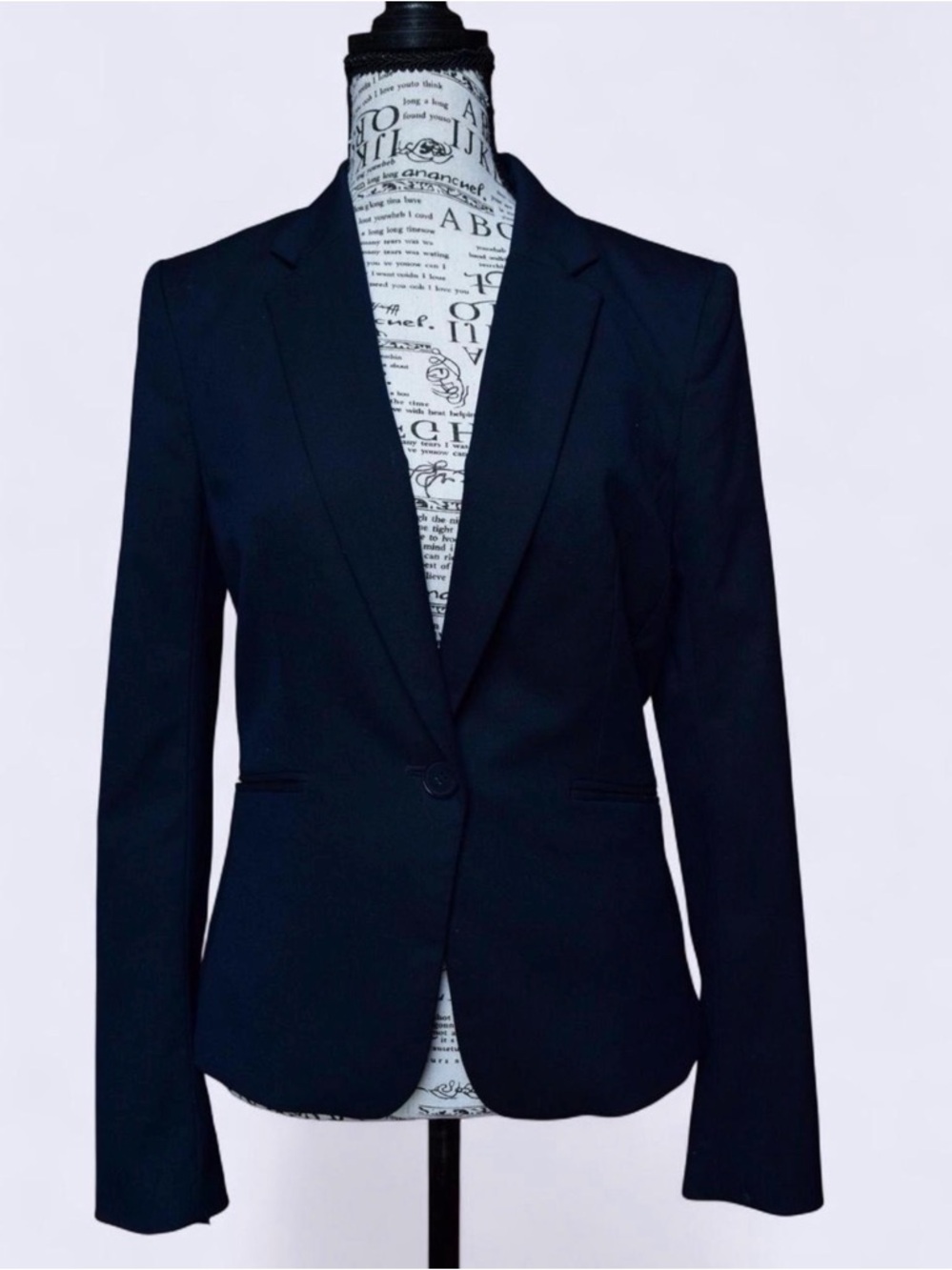 H&M Navy Single-Button Tailored Blazer